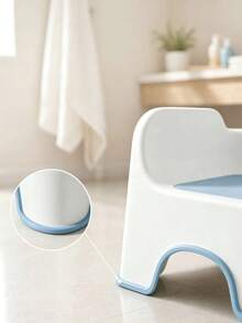 Thickened PP Step Stool With Backrest, Featuring A Fully Covered Anti-Slip Base-Ideal For Use In The Bathroom, Living Room, Or Bedroom. - Baby Blue - View 2