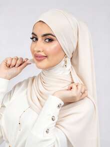 1pc Tie-Up Quick-Wear Knitted Headscarf, Soft & Breathable, Anti-Pilling, Tie-Up Design, Comfortable & Versatile, Suitable For Daily Wear, All Seasons - Multicolor - View 4