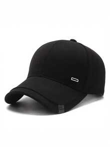 1pc Fashion Solid Color Baseball Hat Embroidered Hip Hop Hat Street Skateboard Hat Outdoor Daily Adjustable Casual Decorative Hat Sunshade Hat Unisex - Silver Buckle Cube - View 2