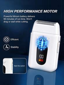 HIENA 男士家用理髮器與刮鬍機電動套組，適用於造型、剪髮、面部刮鬍，USB 快充，5 種顏色可選，附 4 個限位梳，初學者易上手，居家禮物、節日禮物、朋友禮物（買 2 件理髮器套組贈 1 把手動刮鬍刀） - 白色 - 查看 7