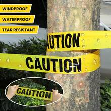 2 Rolls Yellow Warning Tape, Black Text CAUTION Self-Adhesive Safety Isolation Tape, High Visibility, Suitable For Workplace, Halloween Theme Party, Halloween Decoration, Police Cordon, Danger Area, Indoor Crime Scene Prop, Home Decor - A - View 7