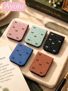 Ayotu Black Bow Pattern Magnetic Bookmark, Fashionable Faux Leather Bookmark, Book Reading Accessory, Suitable For Book Lovers Reading, Journaling And DIY Crafts, Decorative Stationery, Daily Gift, Can Be Given To Classmates, Friends, Reading Enthusiasts - Multicolor - View 3