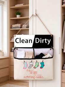 Canvas Wall-Mounted Laundry Basket, Hanging Laundry Room Wall Storage Bin, Sock Sorting Hanging Organizer, Hanging Multi-Compartment Storage, Suitable For Bedroom, Closet Storage, Cleaner And More Organized, Bathroom Storage, Home Storage Essential, Birthday Gift, Friend Gift, Back To School Essential, Travel Essential. - Multicolor - View 2