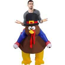 Unisex Snotty Turkey Inflatable Costume, Perfect For Festive Celebrations, Family Parties, Halloween Carnivals, And Christmas. - Coffee Brown - View 3