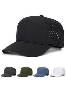 1pc Fashion Solid Color Baseball Hat Street Hip Hop Skateboarding Hat Outdoor Adjustable Decorative Hat Leisure Sunshade Hat Unisex Drip Hole Mesh Hat - Drip Hole - View 1