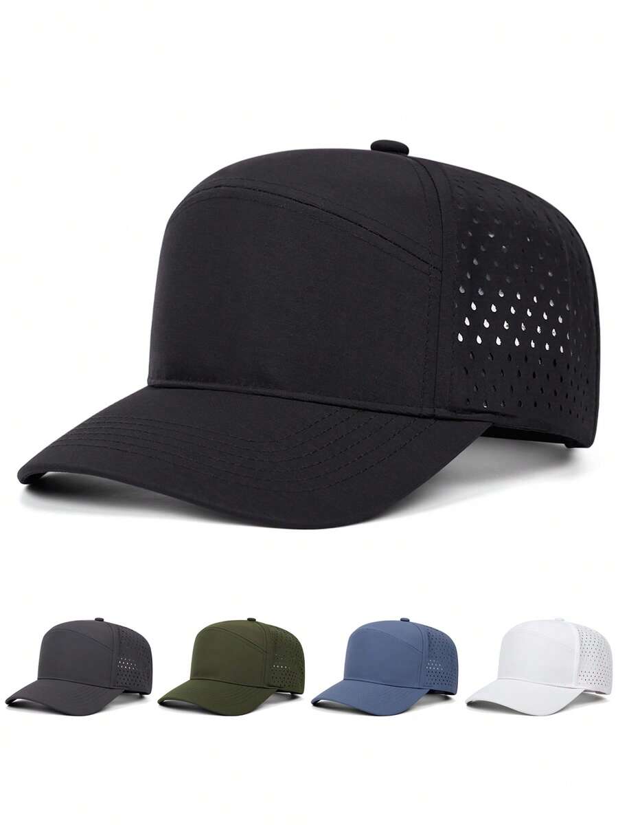1pc Fashion Solid Color Baseball Hat Street Hip Hop Skateboarding Hat Outdoor Adjustable Decorative Hat Leisure Sunshade Hat Unisex Drip Hole Mesh Hat - Drip Hole - View 1