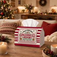 1pc Traditional Holiday Tissue Box | Multi-Functional Christmas Napkin Holder, Suitable For Home, Christmas Car Decor, Santa Claus Reindeer Gingerbread House - Seasonal Decorative Tissue Box For Living Room - Multicolor - View 16