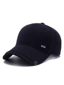 1pc Fashion Solid Color Baseball Hat Embroidered Hip Hop Hat Street Skateboard Hat Outdoor Daily Adjustable Casual Decorative Hat Sunshade Hat Unisex - Silver Buckle Cube - View 3