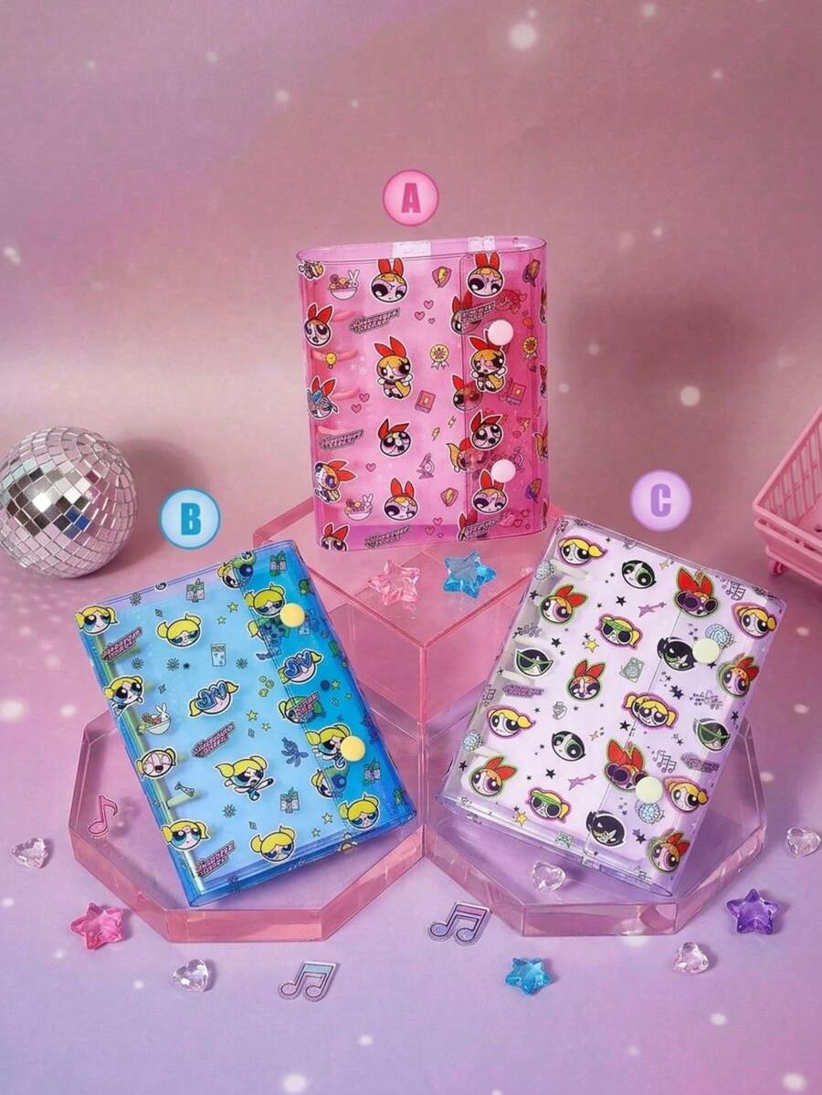 THE POWERPUFF GIRLS X Joivida Loose Leaf Binder Notebook With 10 Refill Sheets, Refillable Ring Journal, Colorful Graphic Cover, Writing Pages, Planner Notebook And Daily Organizer - A7 - View 1