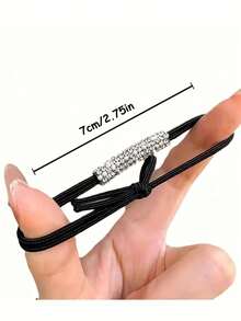 20/10/3pcs Luxury Rhinestone Hair Ties, New Elastic Hair Ties For Ponytail, Simple Versatile, Non-Damaging, Hair Accessories - Multicolor - View 6