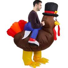 Unisex Snotty Turkey Inflatable Costume, Perfect For Festive Celebrations, Family Parties, Halloween Carnivals, And Christmas. - Coffee Brown - View 4