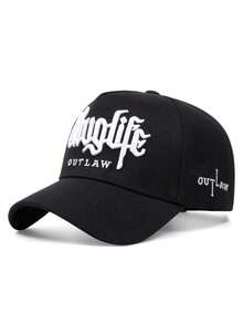 1pc Fashionable And Personalized HipHop Hat Letter Embroidered Baseball Hat Street Skateboarding Hat Outdoor Adjustable Decorative Sunshade Hat Unisex - Curved Hem T-shirt - View 4