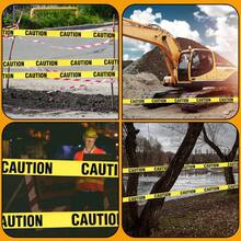2 Rolls Yellow Warning Tape, Black Text CAUTION Self-Adhesive Safety Isolation Tape, High Visibility, Suitable For Workplace, Halloween Theme Party, Halloween Decoration, Police Cordon, Danger Area, Indoor Crime Scene Prop, Home Decor - A - View 5