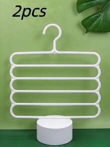 1/2/3/5/6/10pcs Multi-Function Pants Hangers, Scarf & Tie Rack, Home Pants Storage Rack, Suitable For Bedroom Closet, Storage Cabinet, Wardrobe Organization, Dormitory, Back To School Supplies - White - View 14