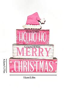 4pcs Christmas Desktop Pink Decor Set, Christmas Multi-Layer Tray, Classic Style, Suitable For Home Dining Table, Scene Arrangement, Holiday Decoration, Room Decor, Home Decor, Theme Party Decor, Christmas Home Decor - Multicolor - View 9