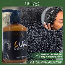MELAO Natural Curl Defining Cream - Lightweight Moisturizing Curl Cream, Creates Defined Curls, Smooths Frizz, Soft Hold - 280ml/9.47 Fl Oz - Brown - View 2