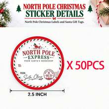 Christmas Gift Stickers, 2.5 Inch Santa Claus Stickers With To And From, North Pole Christmas Labels And Santa Claus Gift Tags, Suitable For Wrapping Paper, Gift Bags, Boxes And Envelopes - Round - View 9