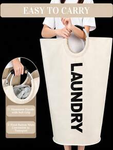 NINFRODITE Modern Laundry Hamper With Round Ring Handles, Extra Large Storage Capability Dirty Clothes Basket For Dorm Room Residents Efficient Laundry Bag To Keep Spaces Neat And Tidy In Every Room Of The House. Collapsible Hamper Foldable Storage - View 4