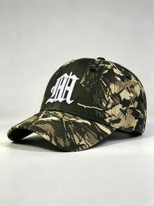 1pc Camo Men Hats Letter Embroidered Hats For Men Adjustable Baseball Cap Ideal For Outdoor Hunting, Fishing, And Hiking Breathable And UV-Protective - Camouflage - View 3