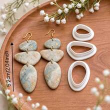 Geometric Hollow Design Polymer Clay Cutter, Clay Mold Jewelry Cutter, Suitable For Soft Clay Earrings And Jewelry Cutting Tools, Clay Modeling Knife, DIY Soft Clay Handmade Tools - White - View 11