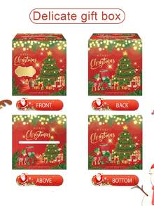 Christmas Surprise Money Pull Box, Christmas Tree Shaped Pull-Out Card Cash Gift Box With Cash Clip, Creative Interactive Holiday Gift, Suitable For Christmas Family Gatherings And Party Gifts - A - View 3