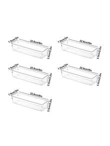 Drawer Tea Cup Storage Box, Transparent Utensil Organizer, Drawer Divider Storage Box, Suitable For Storing Tea Cups, Forks, Spoons, Pens, Socks, Etc., Suitable For Kitchen Storage, Bathroom Storage, Bedroom Closet Storage, Home Storage Helper, 1pc/3/4/5/6/8/12/16pcs. - Multicolor - View 19