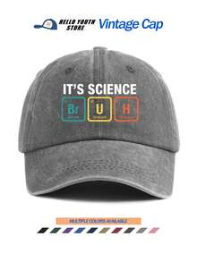 1pc "This Is Science" Printed Men's Women's Street Minimalist Casual Baseball Cap, Adjustable Soft Comfortable Baseball Cap, Warm Windproof Vintage Washed Baseball Cap, Suitable For Party, Daily Outings, Street And Other Occasions - A - View 12