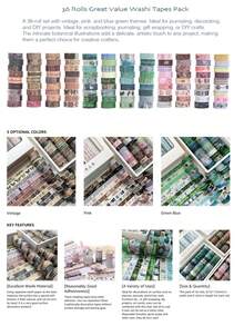 Cute Washi Tape Value Pack 36 Rolls Animal Print Masking Tape, Kawaii Decorative Tape For Art, DIY Crafts, Scrapbooking, Planner, Journal, Greeting Cards/Gift Wrapping - Multi Colors - View 2