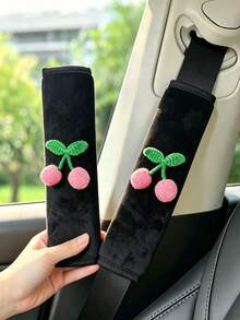 1pc/2pcs Car Seat Belt Shoulder Pad Cherry Decor Car Interior Seat Belt Protector Car Interior Decoration All Season - A - View 5