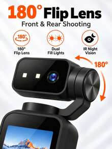 Portable Pet Camera 1080P HD Action Camera, Compact Handheld Vlog Camera With Rotating Lens, Portable Sports Camera For Travel, Cycling, Hiking, Camping, Outdoor Adventures, And Everyday Pet Recording, Memory Card Not Included - Multicolor - View 5