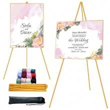 1pc/Display Stand, Foldable Display Stand, Portable Tripod Display Stand, White/Black Adjustable Metal Rack, Suitable For Wedding Signs, Posters, Paintings, Ceremony Advertising Display, Back To School Birthday Banner Decoration - Multicolor - View 8