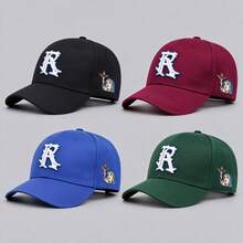 1pc Men's Gothic Letter R Embroidered Hats For Men Adjustable Hats, UV Protection Sun Hat, Perfect For Casual Wear, Parties, Travel, And Holiday Gifts - Multicolor - View 8
