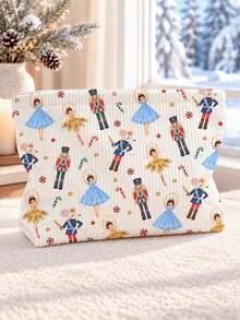 New Nutcracker Print Makeup Bag | French Print Travel Organizer | Travel Essential | Pool Must-Have | Toiletry Bag | Pool Storage Bag | Mother's Day Gift | Teacher's Day Gift | Suitable For Moms, Teachers, Friends And Nurses | Home Essential | Graduation Gift | Easy To Clean Design | Portable Makeup Bag - Multicolor - View 9