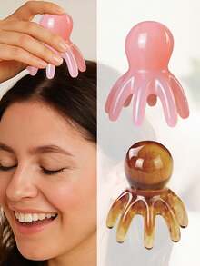 2pcs Handheld Octopus Scalp Massagers, Ergonomic Non-Slip Grip, Full Body Massage Tool, Relieve Fatigue, Suitable For Bathroom, Bedroom, Office Use, Ideal Choice For Adult Relaxation And Self-Care - A - View 2