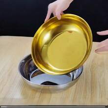 Stainless Steel Bowl With Luxurious Gold And Silver Luster, Perfect For Kneading Dough, Washing Vegetables, Preparing Salads, Serving Fruit And Cooking Soup, Ideal For Kitchen And Restaurant - View 14