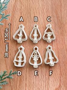 Mini Christmas Tree Polymer Clay Cutters, Cute Kawaii Xmas Potted Tree Star Topper Molds For DIY Handmade Earring Pendant Jewelry Craft Making - White - View 4