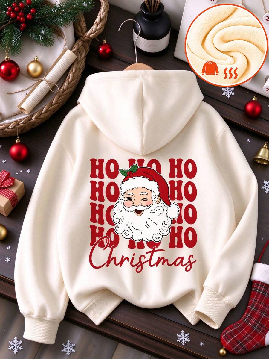 [Christmas]1pc Girls Toddler American Retro Funny Winking Santa Claus ...