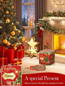 Christmas Surprise Money Pull Box, Christmas Tree Shaped Pull-Out Card Cash Gift Box With Cash Clip, Creative Interactive Holiday Gift, Suitable For Christmas Family Gatherings And Party Gifts - A - View 6