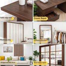 1 Roll 10m Self-Adhesive Wood Grain Edge Trim Tape, Peel And Stick Furniture Edge Decor Strip, Suitable For Cabinet, Table, Chair, Wardrobe Repair And Renovation, Waterproof PVC Decorative Edge - Multiple Styles - View 5