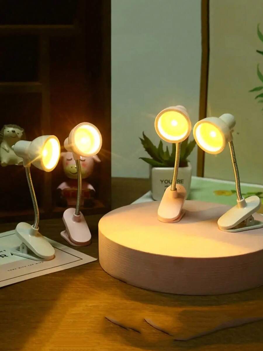 1pc Adjustable Angle LED Book Light Clip Light, Indoor Bedroom Bedside Table Decorative Light, School Dormitory Eye Protection Night Reading Light, Including Battery, Mini Reading Light, Commemorative Gift, Birthday Gift