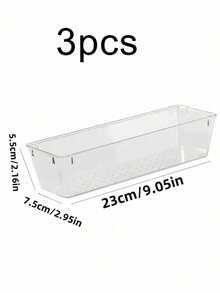 3pcs/6pcs Set Universal Transparent Drawer-Style Cutlery Storage Box (Suitable For Cups, Forks, Spoons), Desktop Layout Organizer, Portable Drawer Storage Tool, Desktop Storage Organizer, Cutlery Divider Box, Drawer Storage Set - Multicolor - View 9