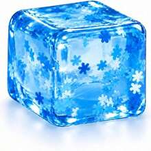 Two Sizes Available - Ice Cube Stress Ball Toy With Snowflake Pattern, Inner Design Helps You Relax, Soft Squeezable Toy, Silent Square Snowflake Block Shape, Anxiety Relief Sensory Toy, Slow Rebound, Ideal Classroom Prize - Multicolor - View 9
