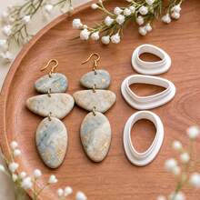 Geometric Hollow Design Polymer Clay Cutter, Clay Mold Jewelry Cutter, Suitable For Soft Clay Earrings And Jewelry Cutting Tools, Clay Modeling Knife, DIY Soft Clay Handmade Tools - White - View 4