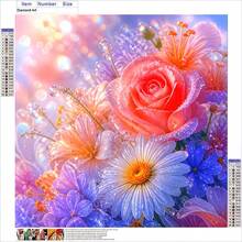 1pc 30*30cm Iridescent Morning Dew Floral Pattern Design Diamond Painting Kit, Suitable For Home Wall Decor Art, Inspiring Creativity And Crafting Passion, A Thoughtful Holiday Gift For Creative Enthusiasts - round diamond - View 4