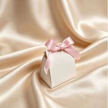 20/50pcs Mini Blank White Gift Boxes With Colorful Ribbons, Suitable For Birthday, Wedding And DIY Crafts, Perfect For Elegant Gift Display, Party Decoration And Special Occasions, Wedding Gift Boxes - View 10