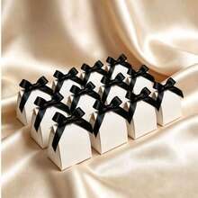 20/50pcs Mini Blank White Gift Boxes With Colorful Ribbons, Suitable For Birthday, Wedding And DIY Crafts, Perfect For Elegant Gift Display, Party Decoration And Special Occasions, Wedding Gift Boxes - View 5