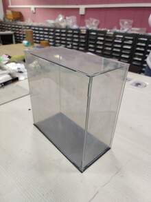 1pc Transparent Acrylic Display Box, Multiple Sizes, Plastic Assembly Dust-Proof Display Box With Matte Black Base, Suitable For Action Figures, Collectibles, Souvenirs, Statues, Models - A - View 2