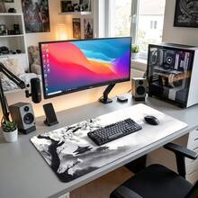 Ink Wash Landscape Mouse Pad, Gaming Office Home Desktop Mat, Rubber Base PC Laptop Study Desk Pad, Computer Keyboard Pad, Non-Slip Durable Smooth Surface, Office Home Gaming Desktop Accessory - View 2