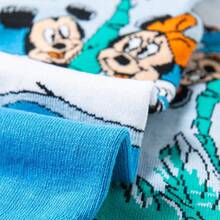 Disney Official Licensed Mickey & Minnie Mouse Beach Surf Print Crew Socks, Women Cute Tropical Coconut Tree Mid-Calf Cotton Socks - Style Random - View 3
