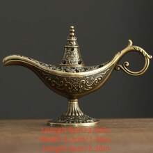 Vintage Magic Lamp Costume Accessory Gift, Classic Arabian Style Flower Pot Decor (Gold), Luxury Gold Pattern Search Banner, Magic Lamp, Palace Banquet Decoration Ornament, Magic Lamp, Magic Lamp Craft Ornament - Multi-color - View 13